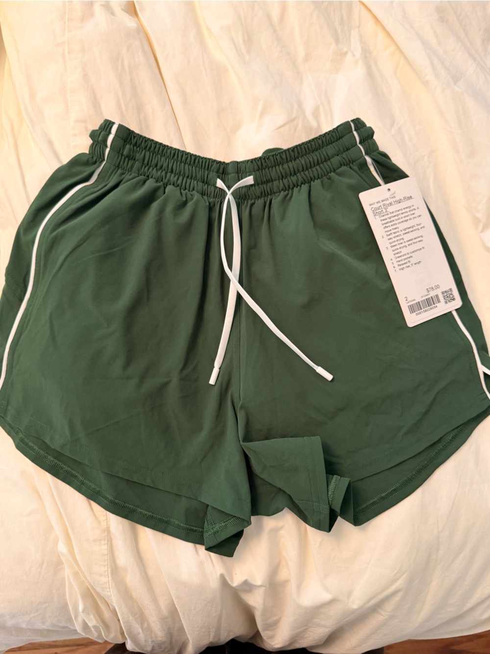 Lululemon Court Rival Short in Ivy Women’s Dark Green Drawstring Athletic Shorts
